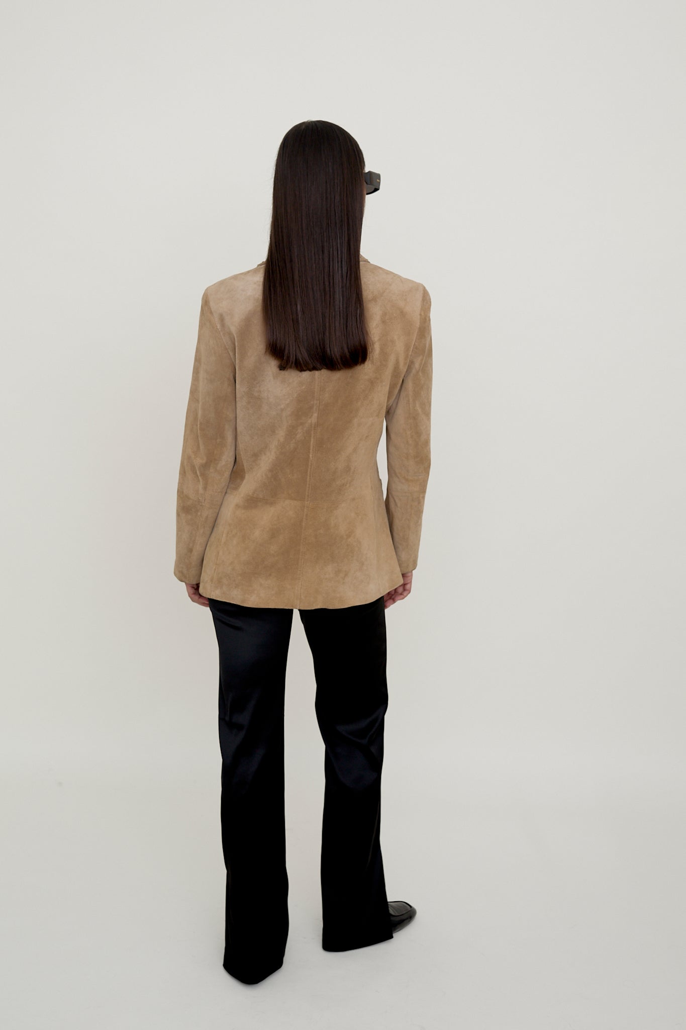 Classic camel suede blazer