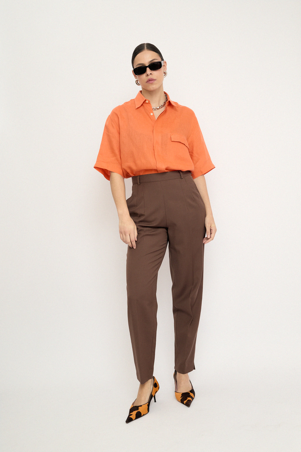 Chocolate summer trousers