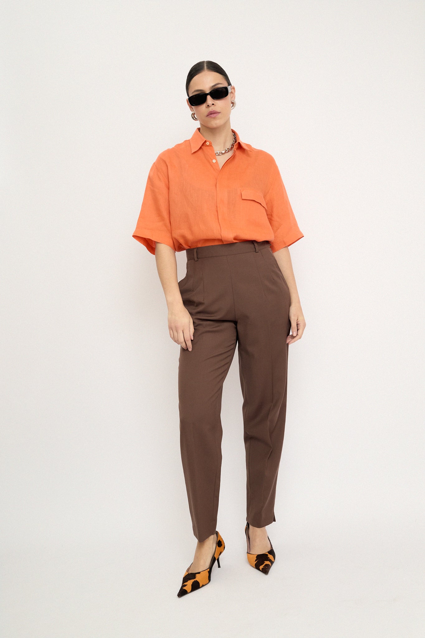 Chocolate summer trousers