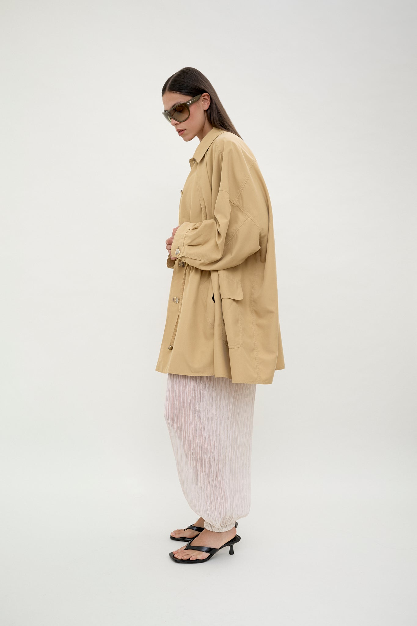 本日発送★Max Mara ノースリーブチュニック ベージュ kawasaki×TUTIE.】リネンノースリーブチュニック｜先行予約｜5月下旬発送