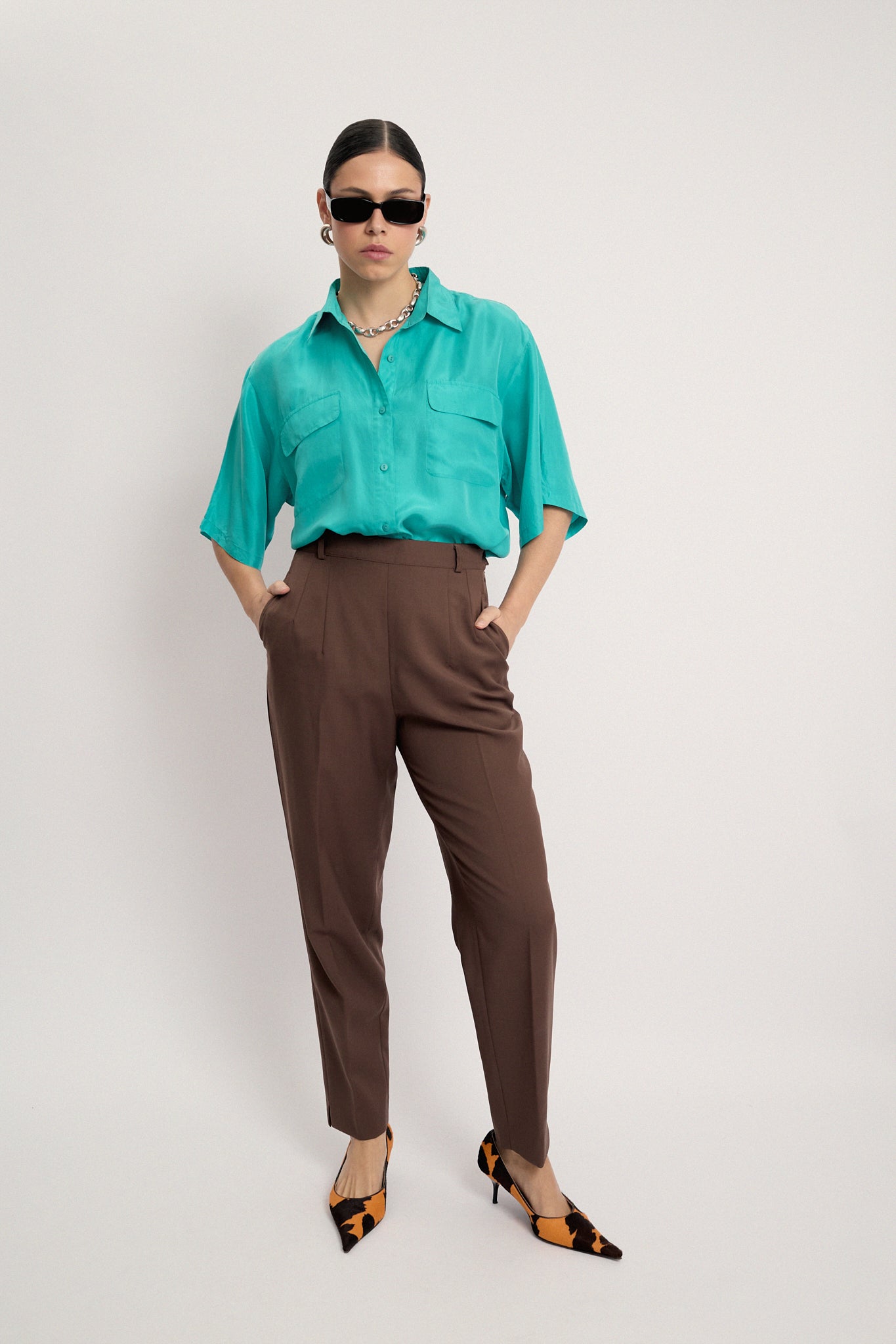 Chocolate summer trousers