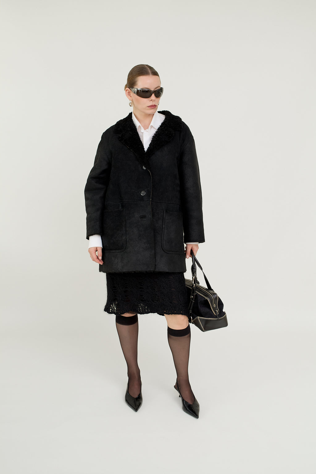 Vintage shearling jacket by Stefanel