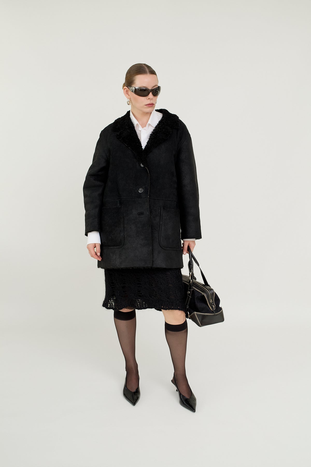 Vintage shearling jacket by Stefanel