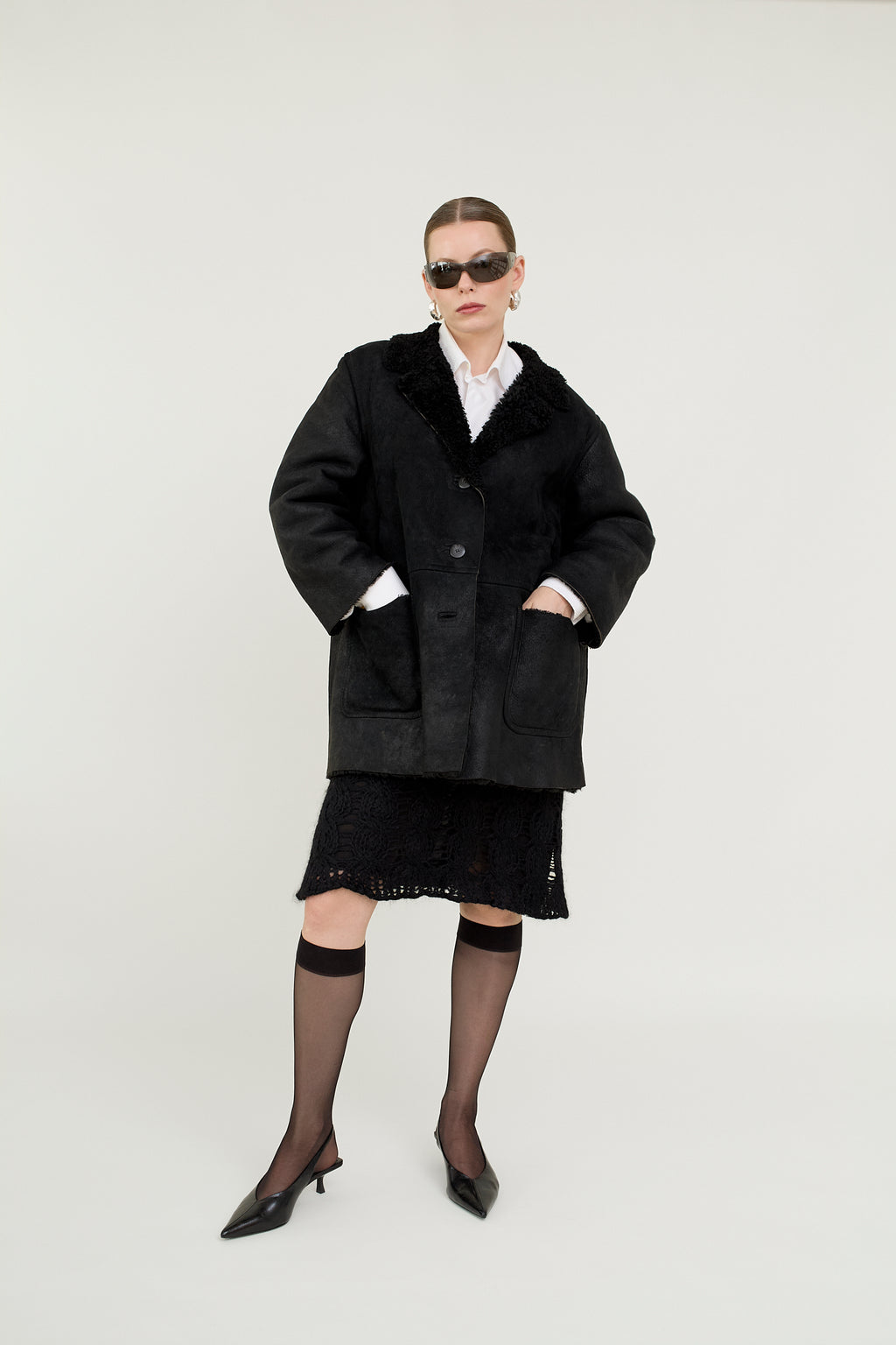 Vintage shearling jacket by Stefanel