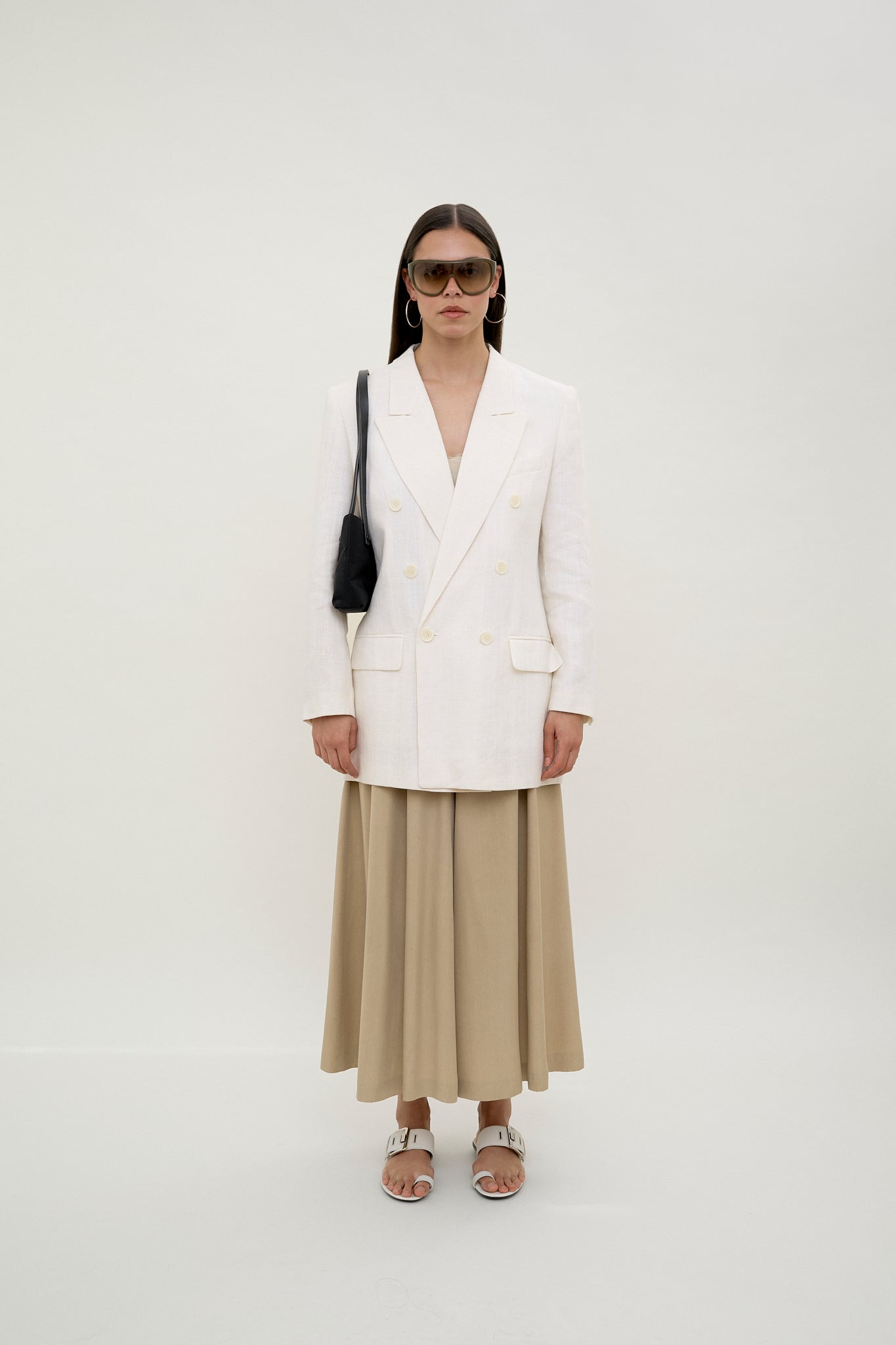 Madeleine linen double-breasted summer blazer