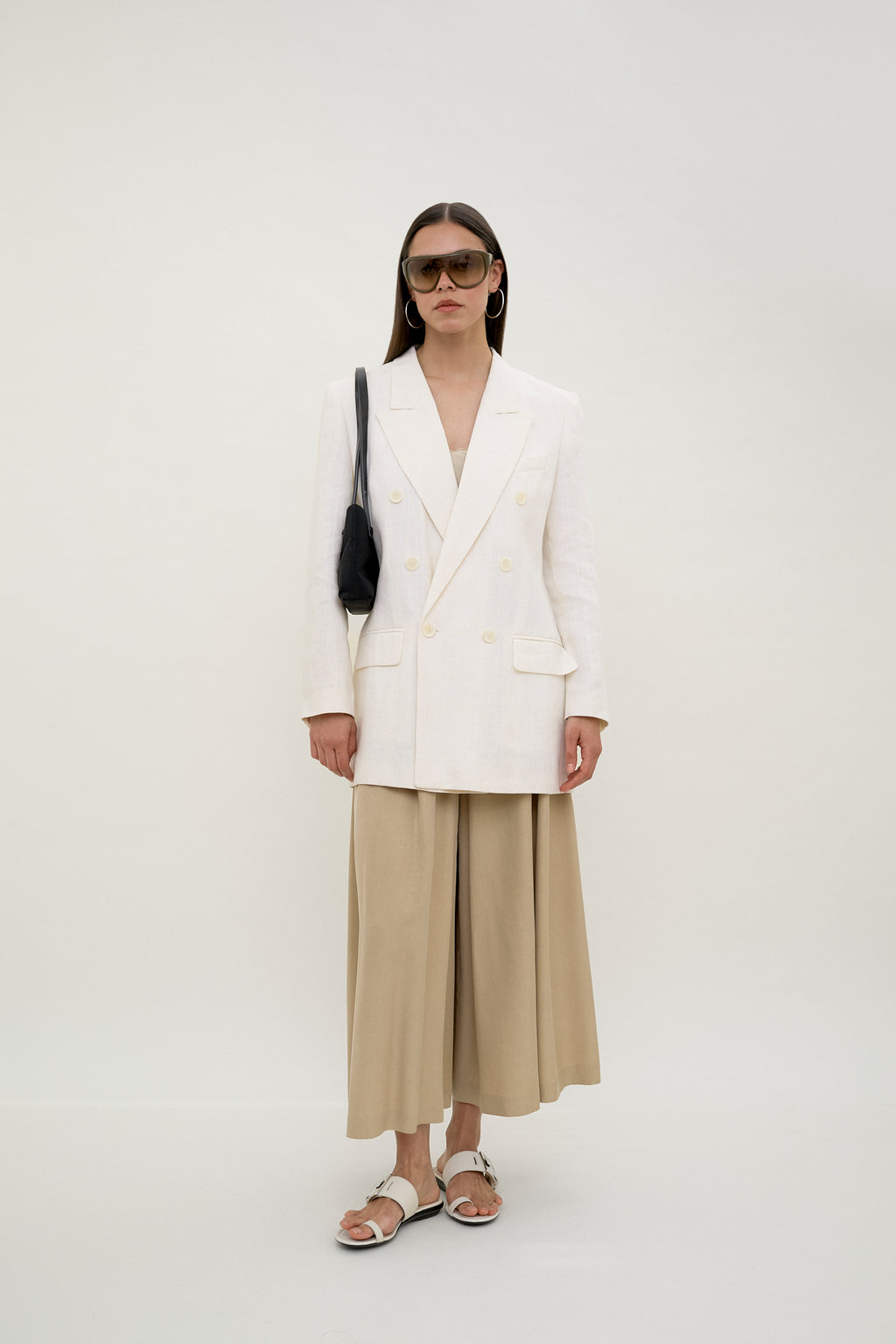 Madeleine linen double-breasted summer blazer
