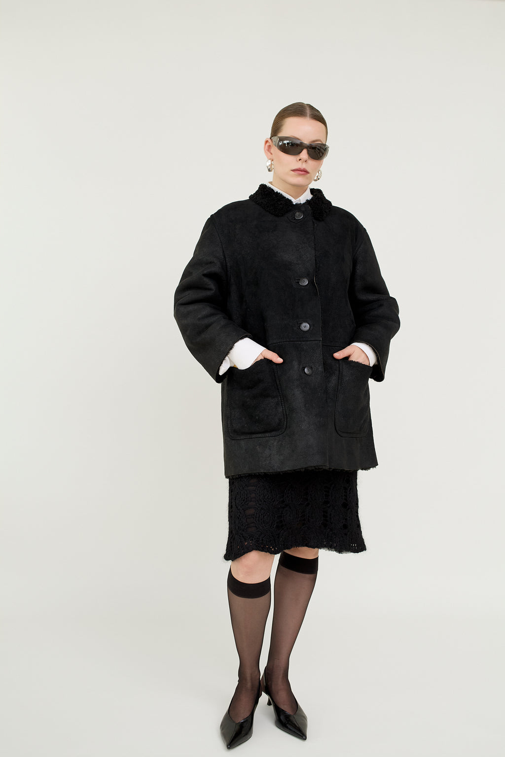Vintage shearling jacket by Stefanel