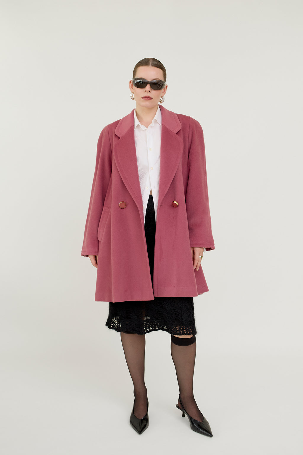 Vintage pink wool coat