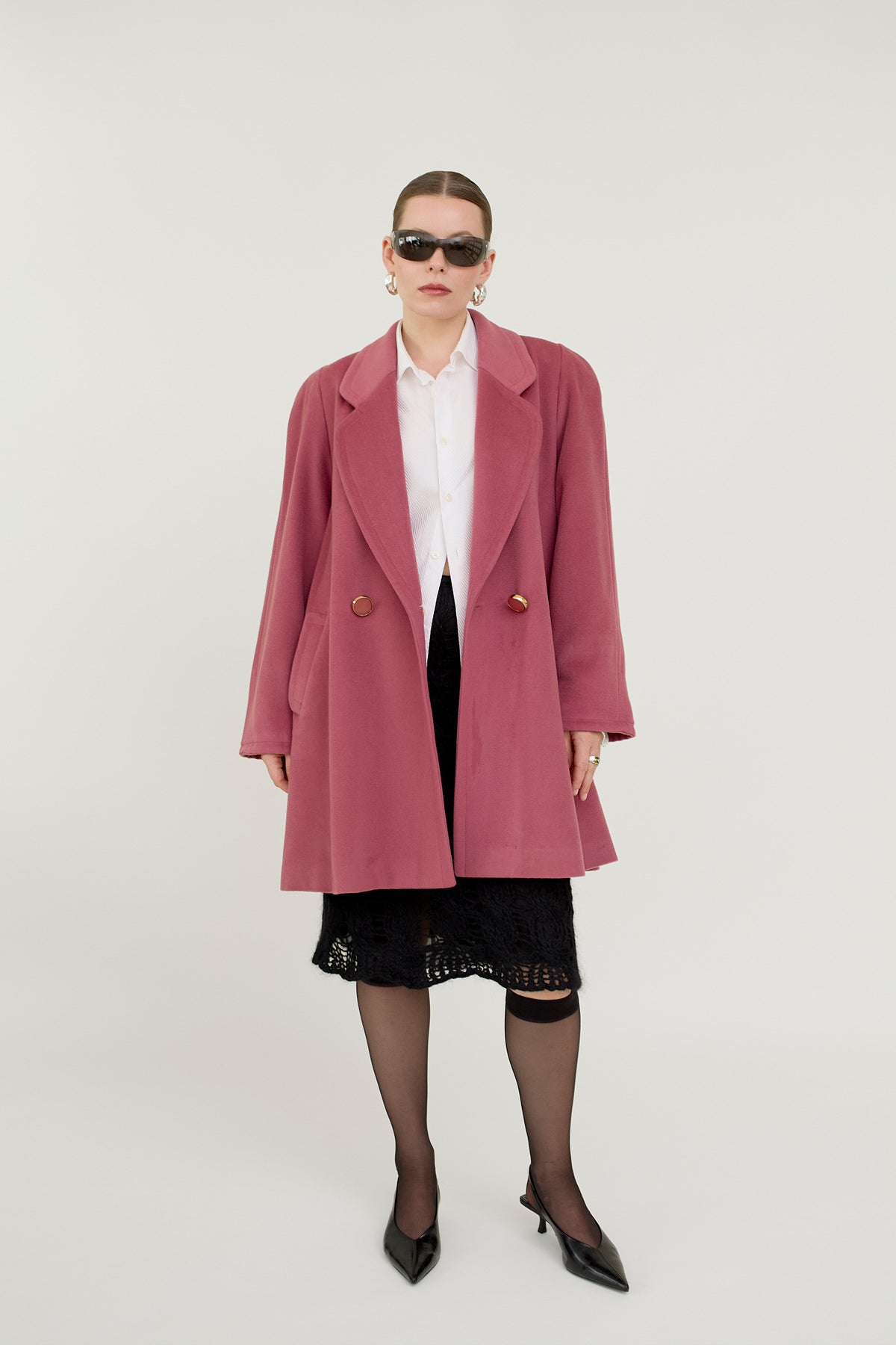 Vintage pink wool coat