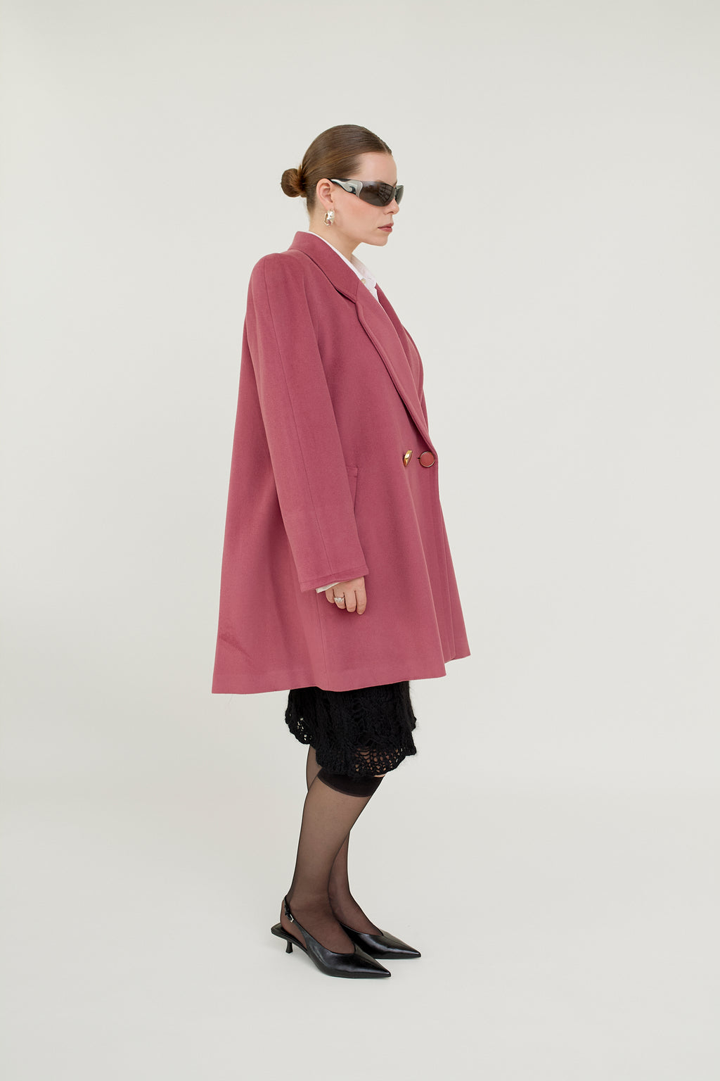 Vintage pink wool coat