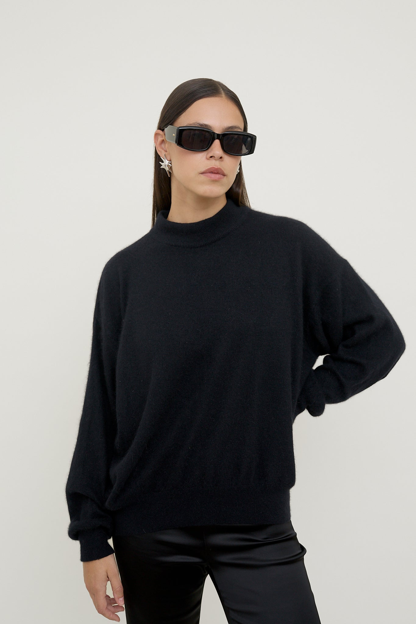 Fluffy turtleneck jumper