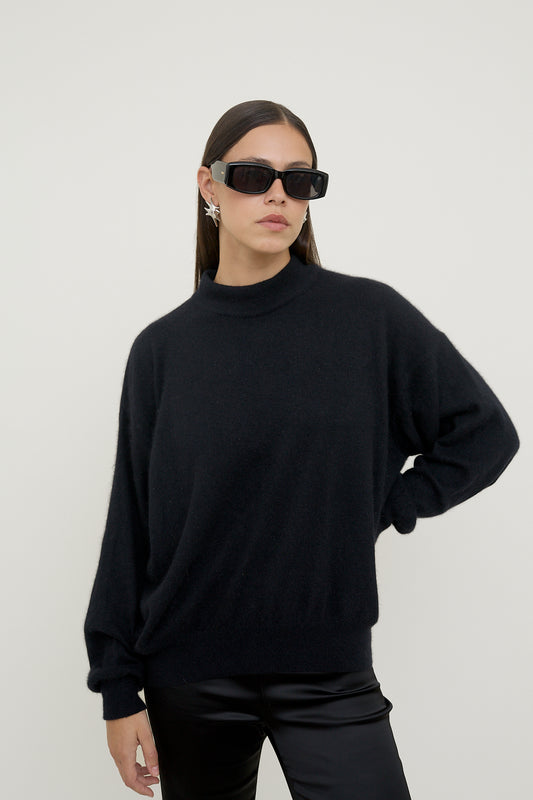 Fluffy turtleneck jumper
