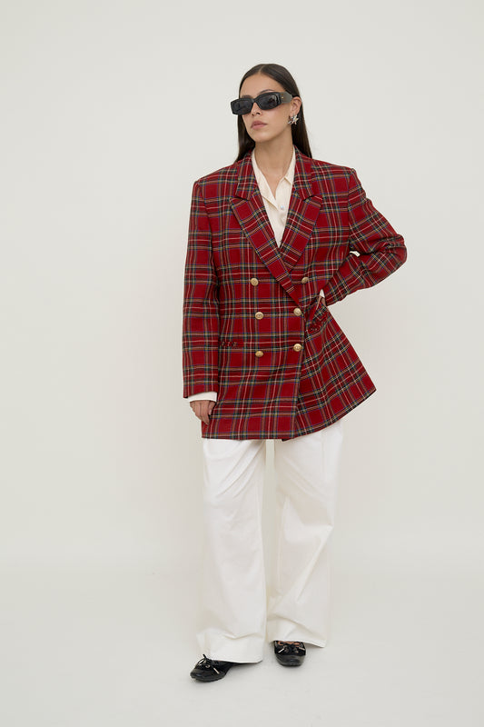 Back to school checkered blazer