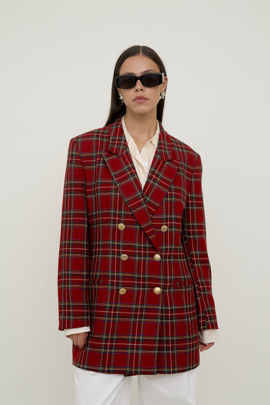 Back to school checkered blazer