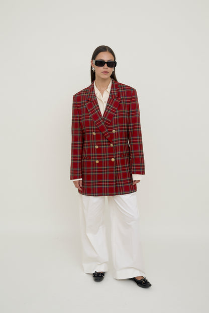 Back to school checkered blazer