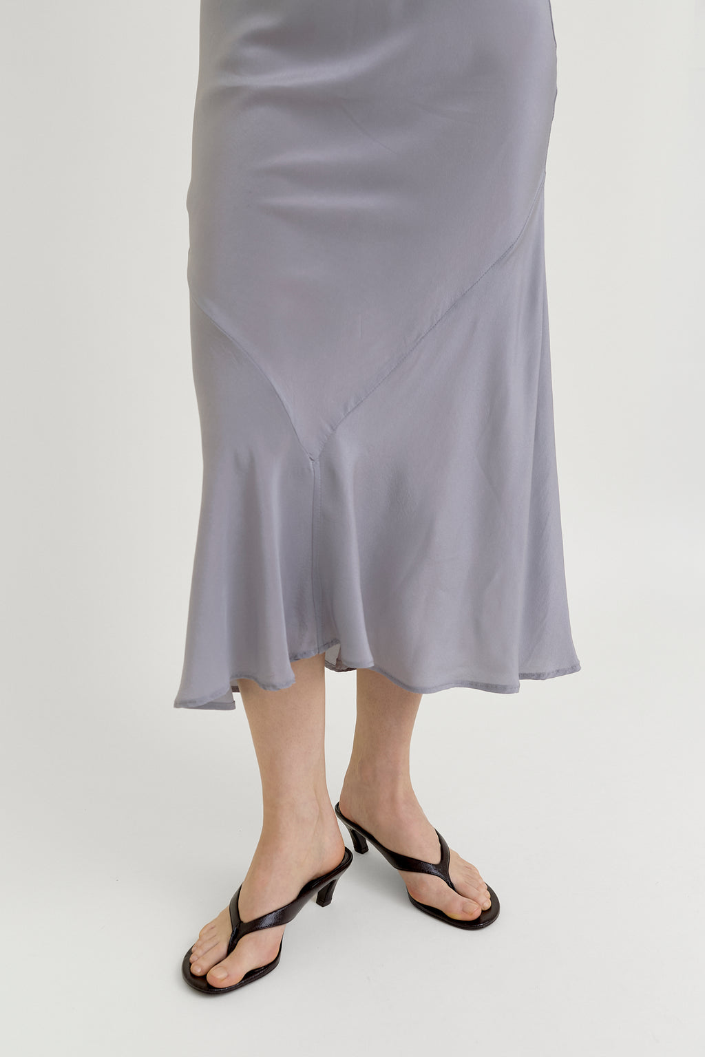 Silver grey slip silk dress