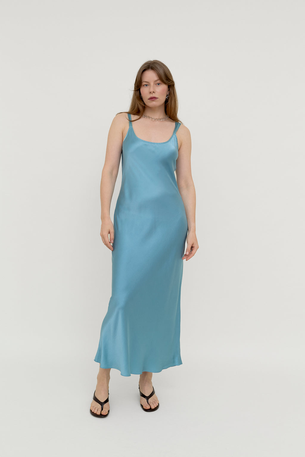 Aqua blue slip dress