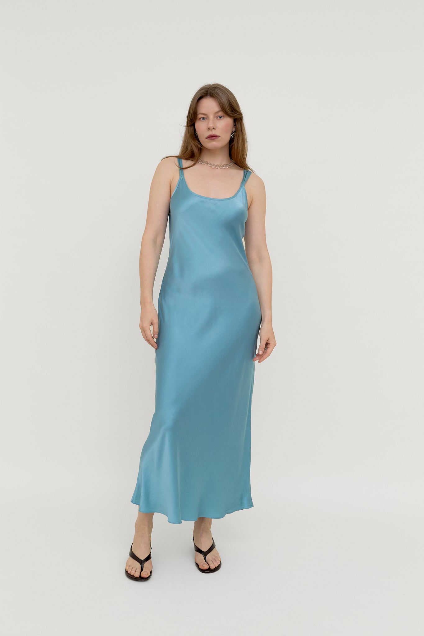Aqua blue slip dress