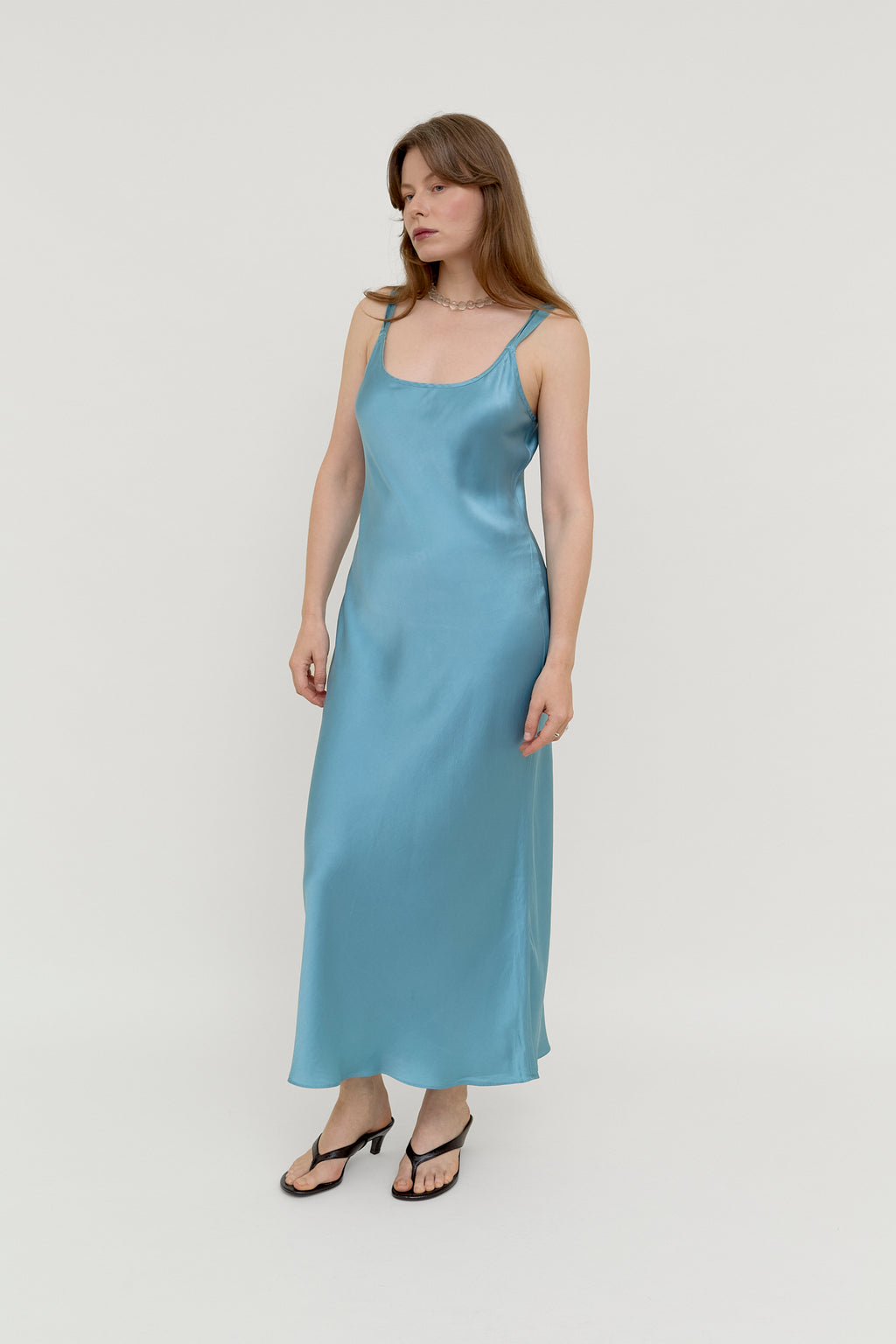 Aqua blue slip dress