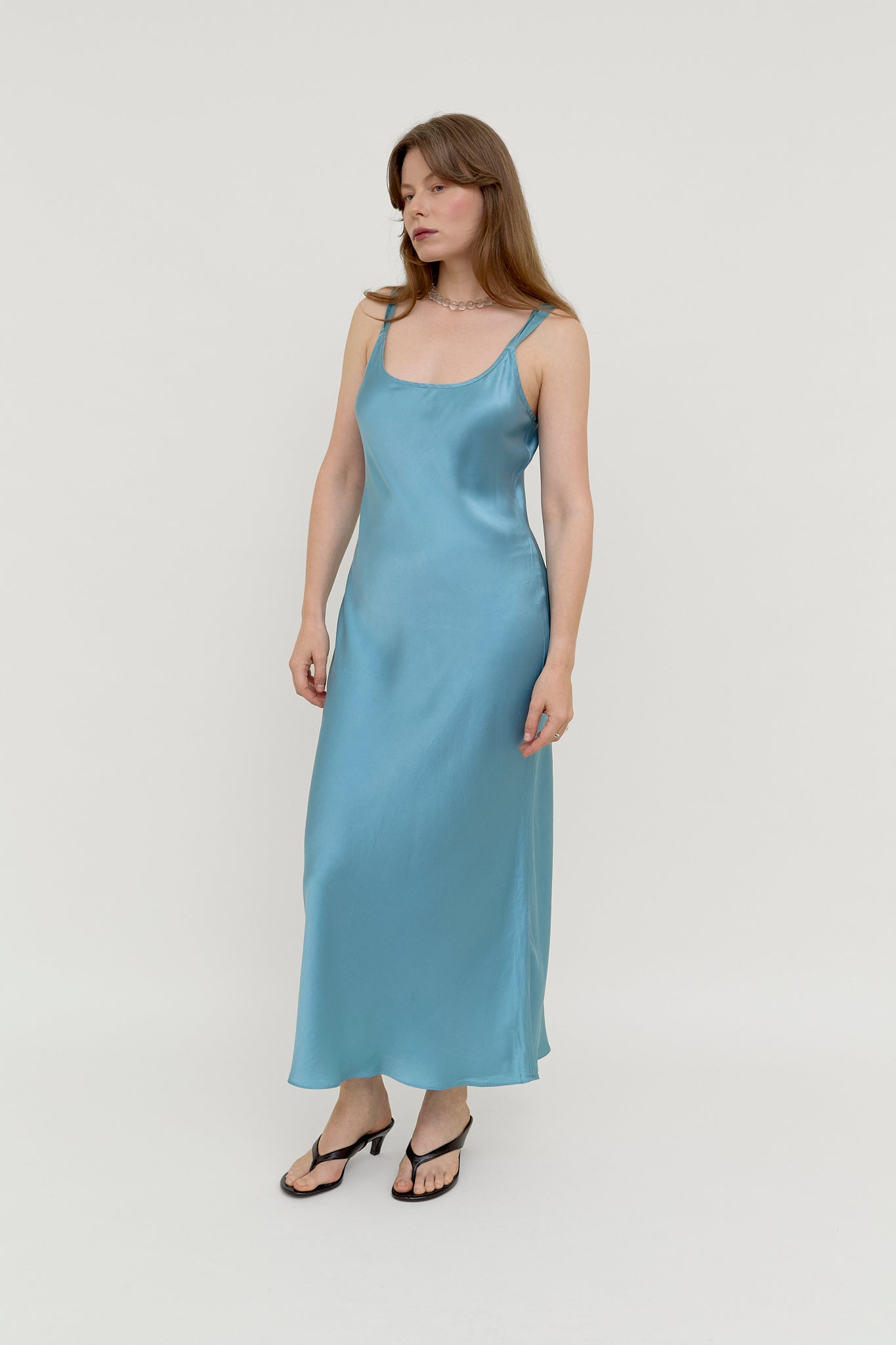 Aqua blue slip dress
