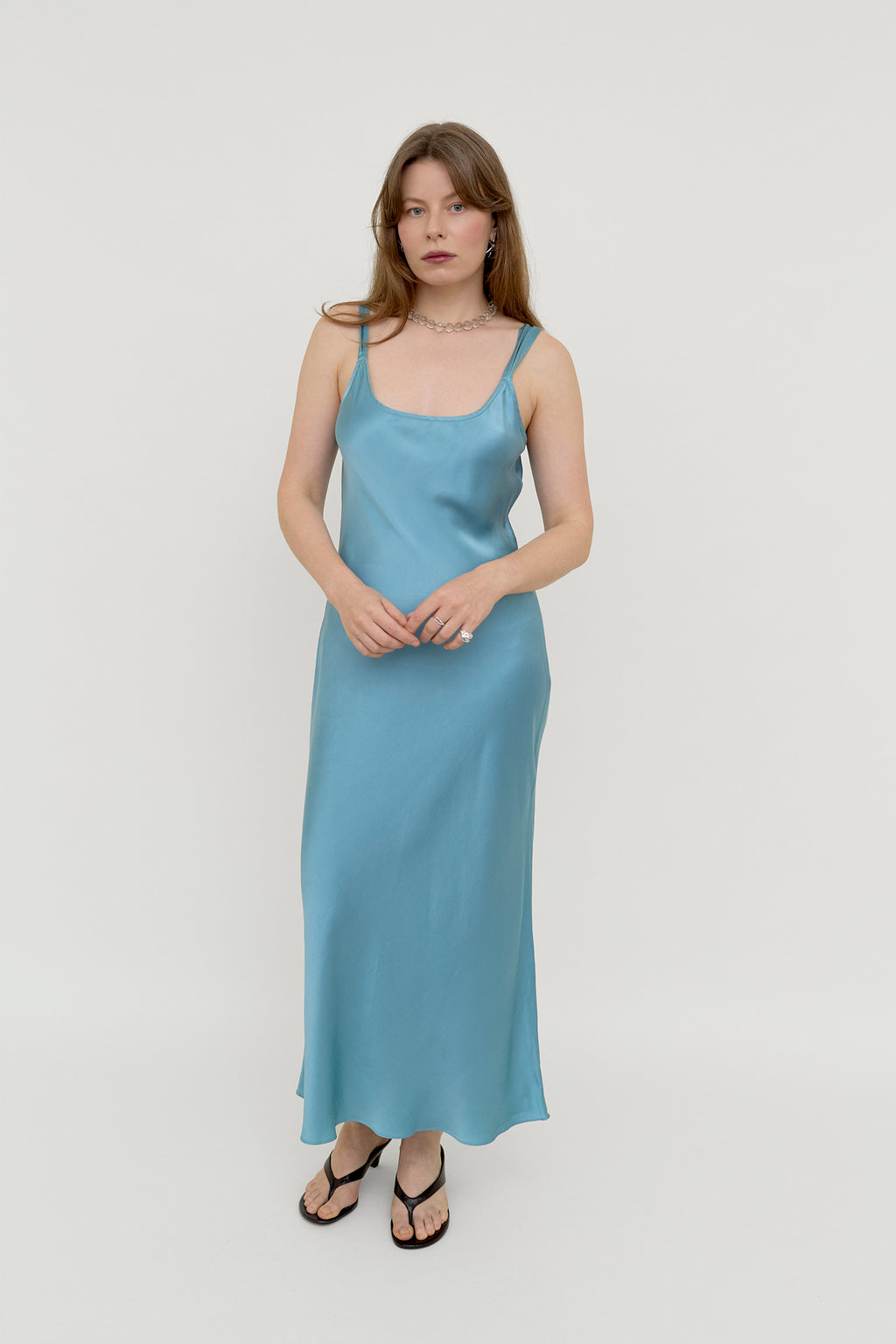 Aqua blue slip dress