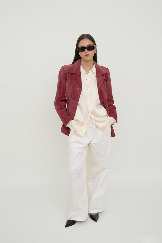 Red suede jacket