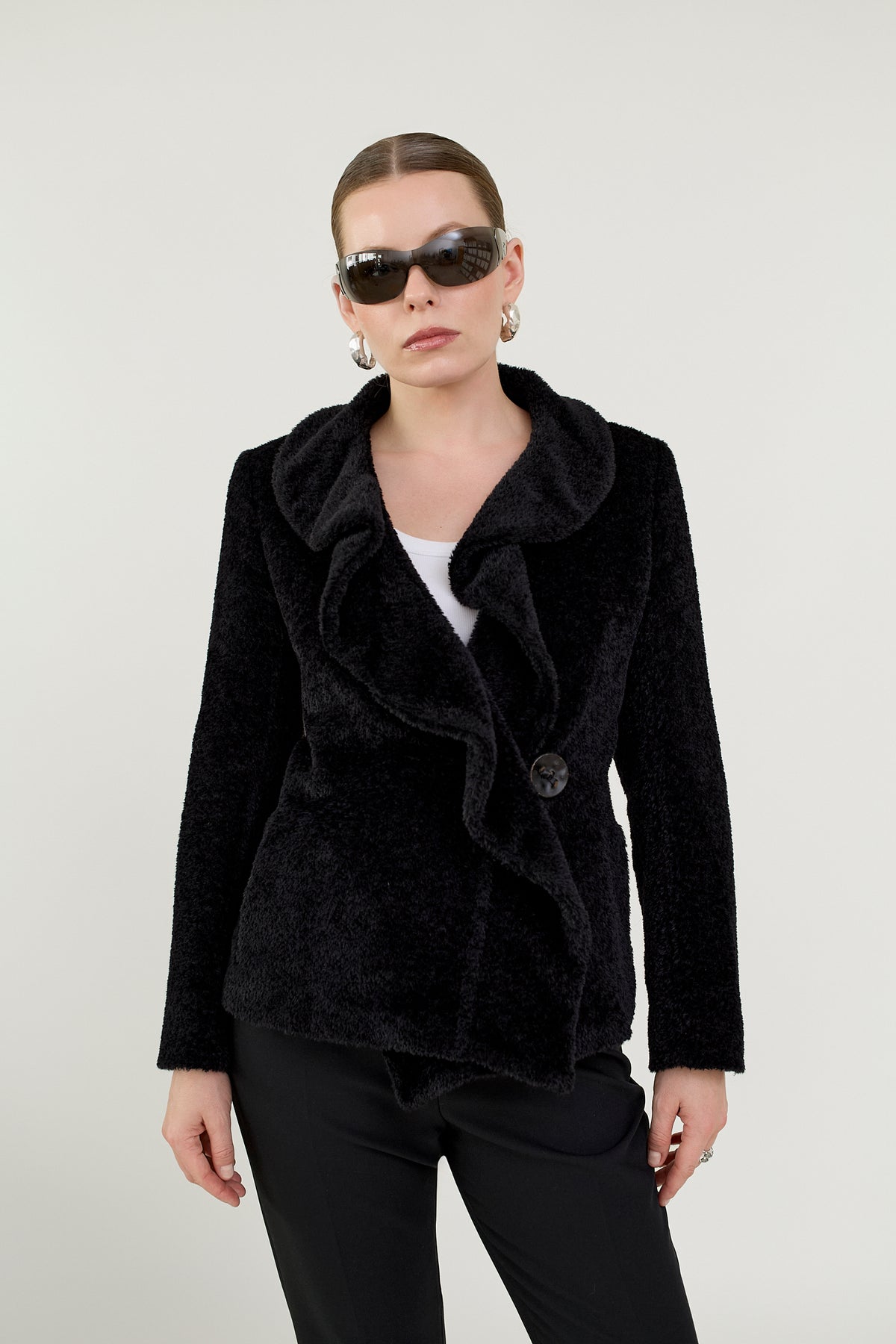 Max Mara alpaca wool fluffy blazer