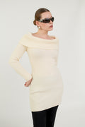 Vintage Stefanel ribbed knit off-shoulder dress