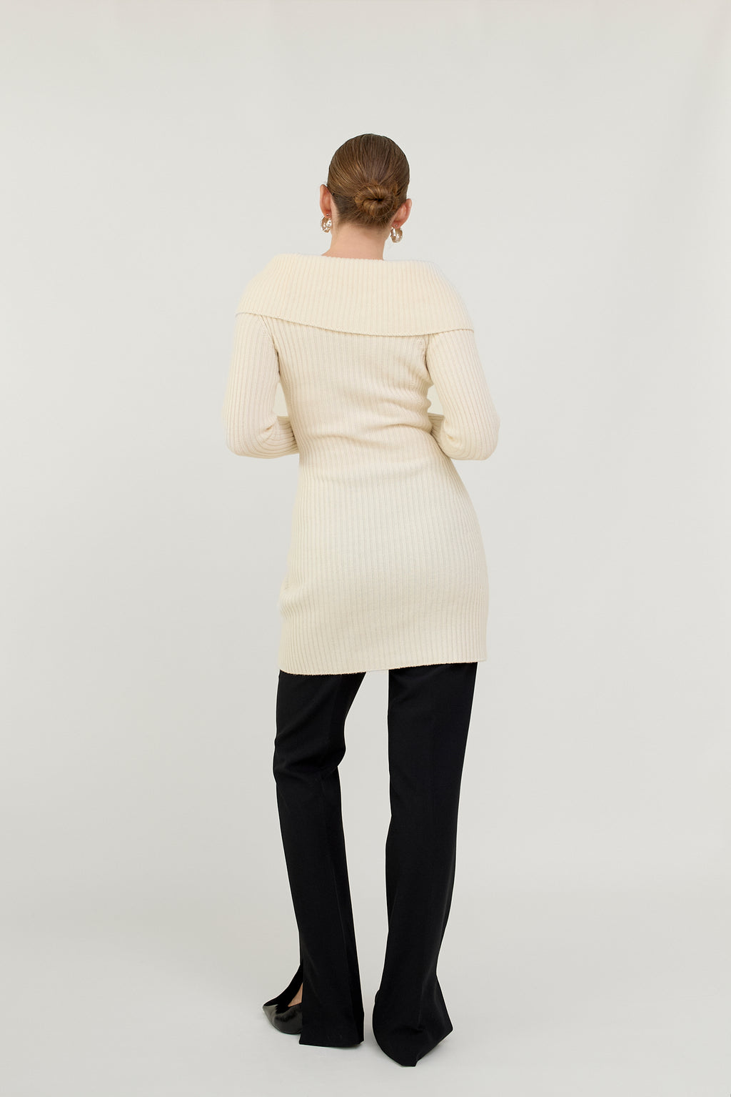 Vintage Stefanel ribbed knit off-shoulder dress