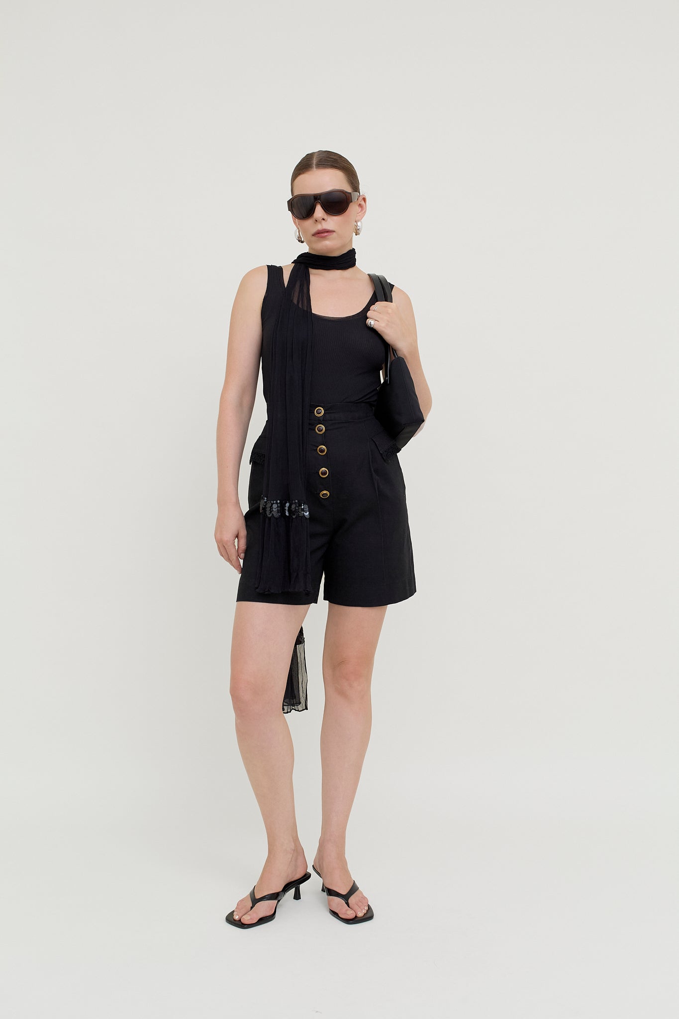 Vintage high-waisted summer shorts