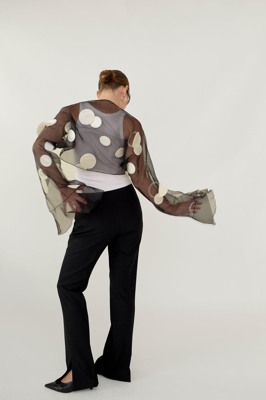 Organza polka dot bolero