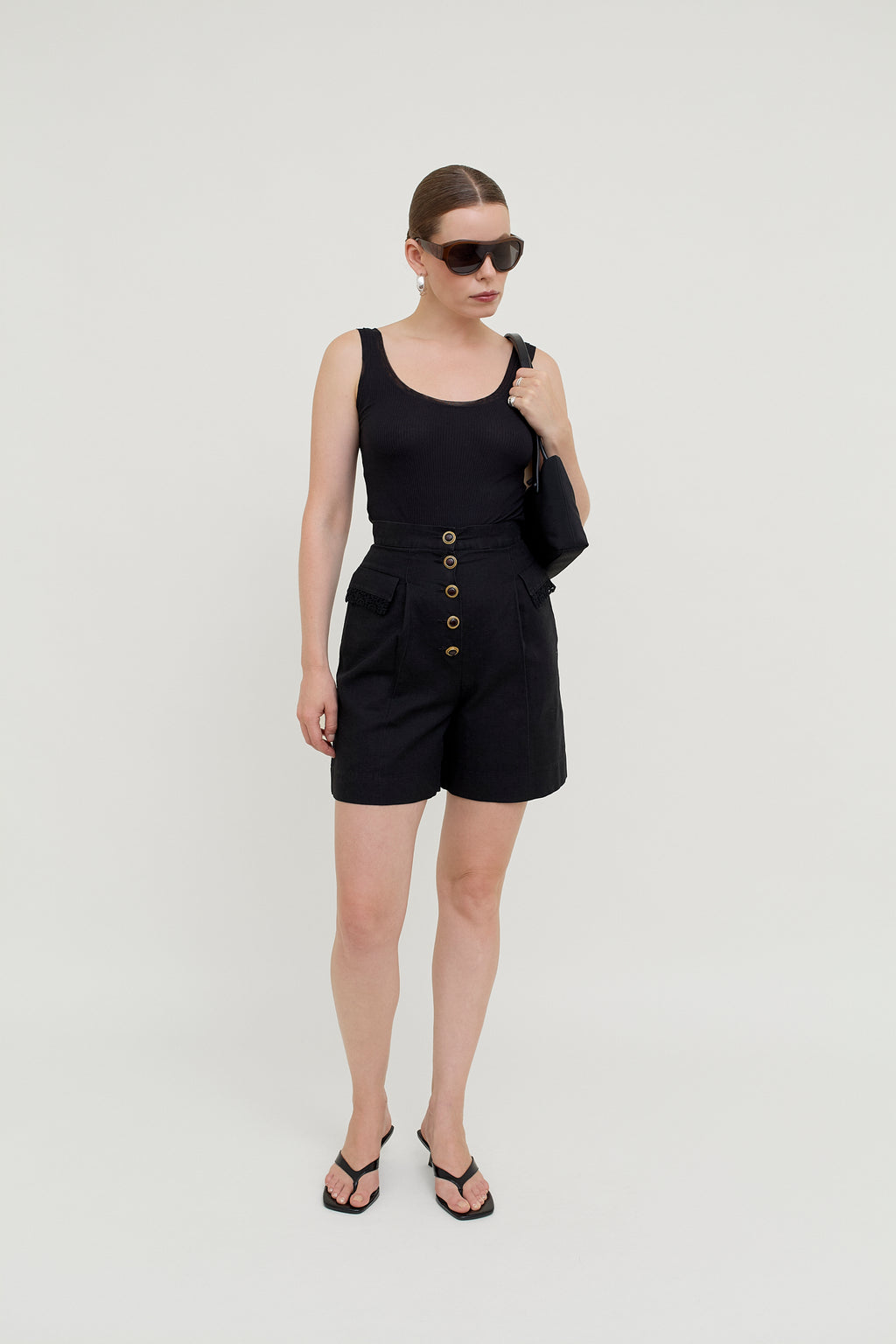 Vintage high-waisted summer shorts