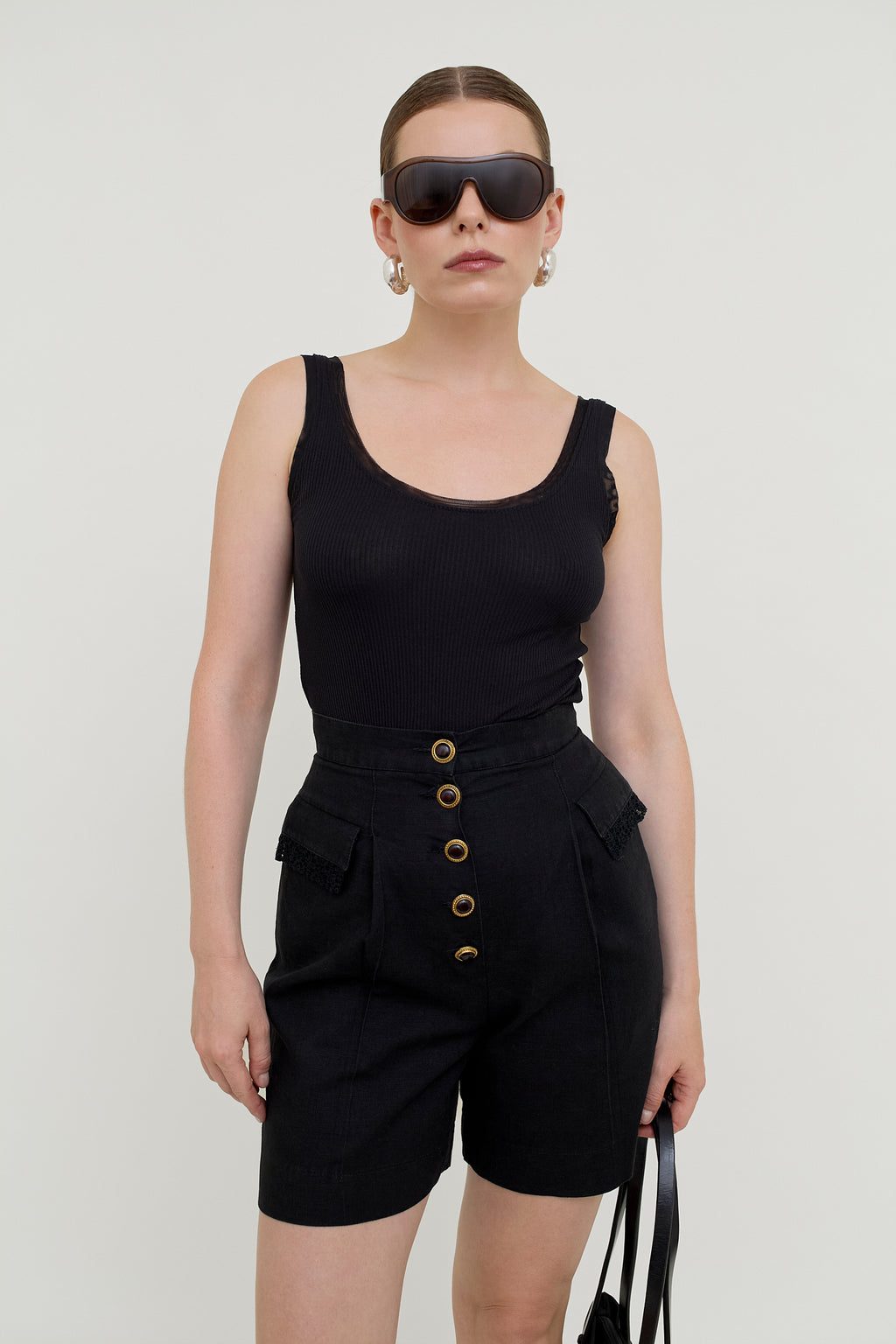 Vintage high-waisted summer shorts
