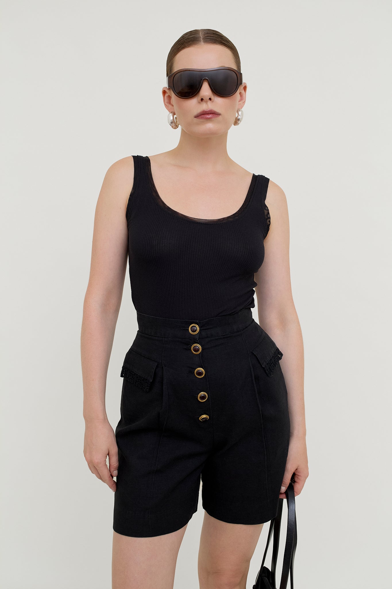 Vintage high-waisted summer shorts