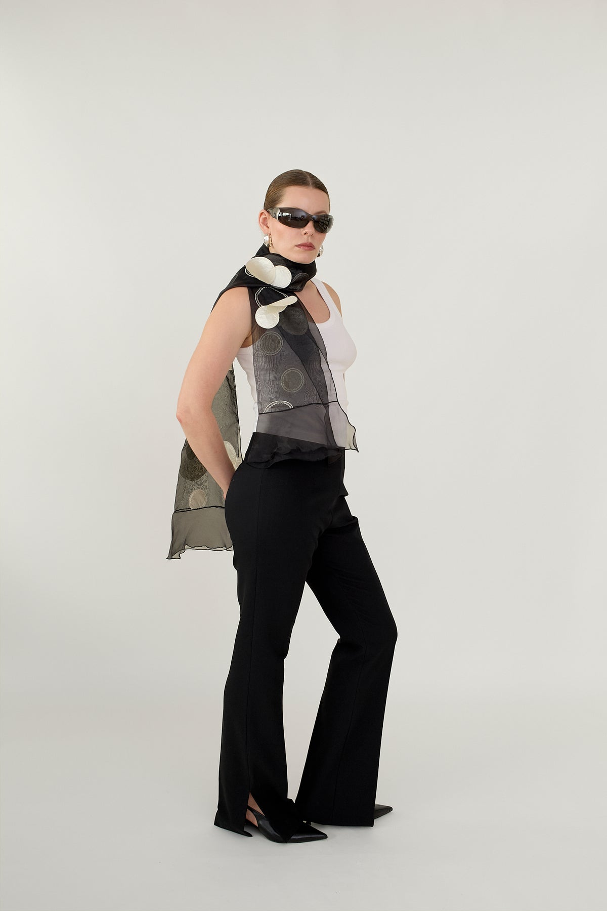 Organza polka dot bolero