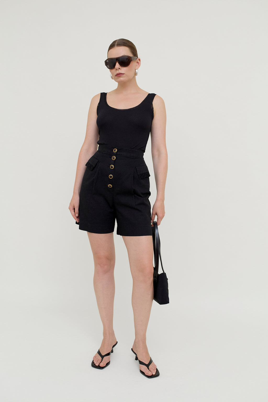 Vintage high-waisted summer shorts