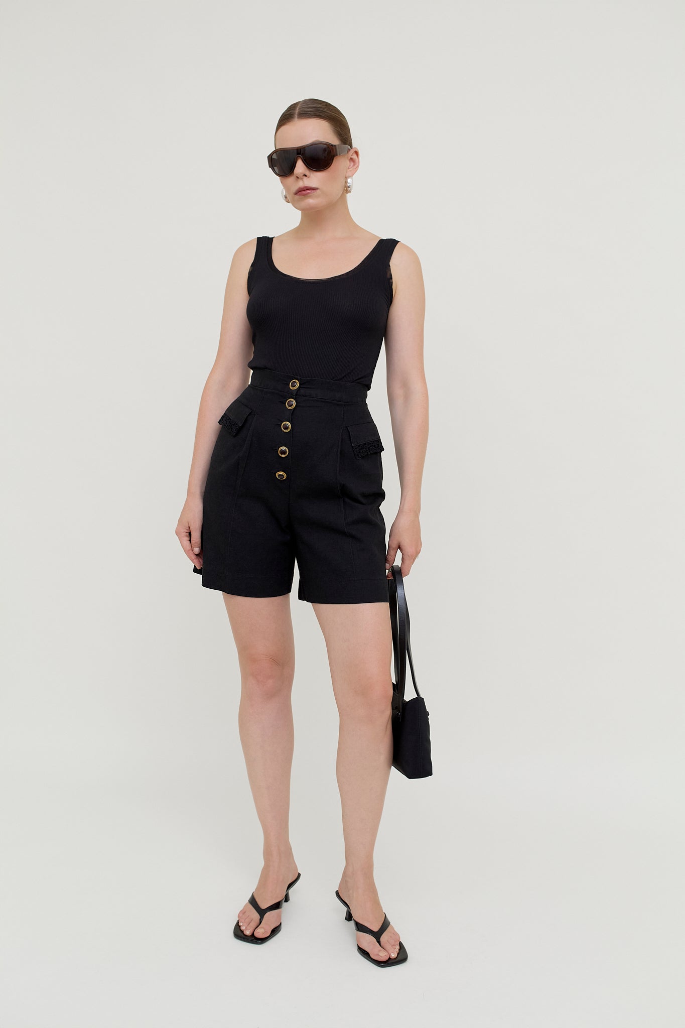 Vintage high-waisted summer shorts