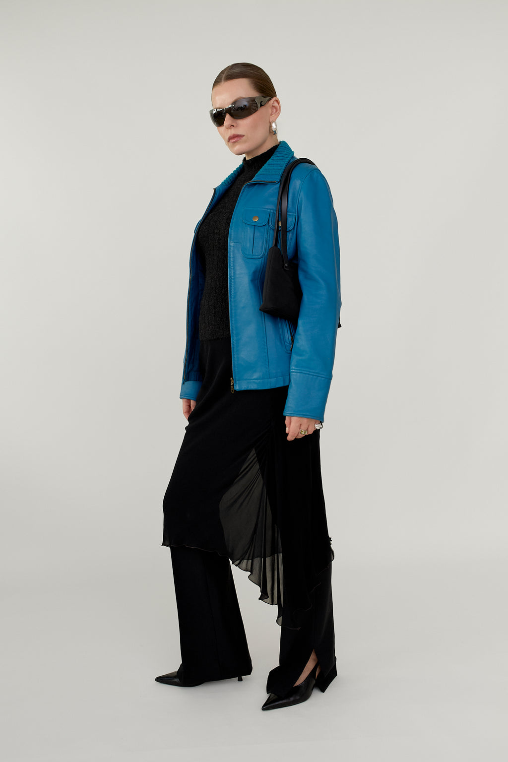 Vintage MNG leather zip jacket