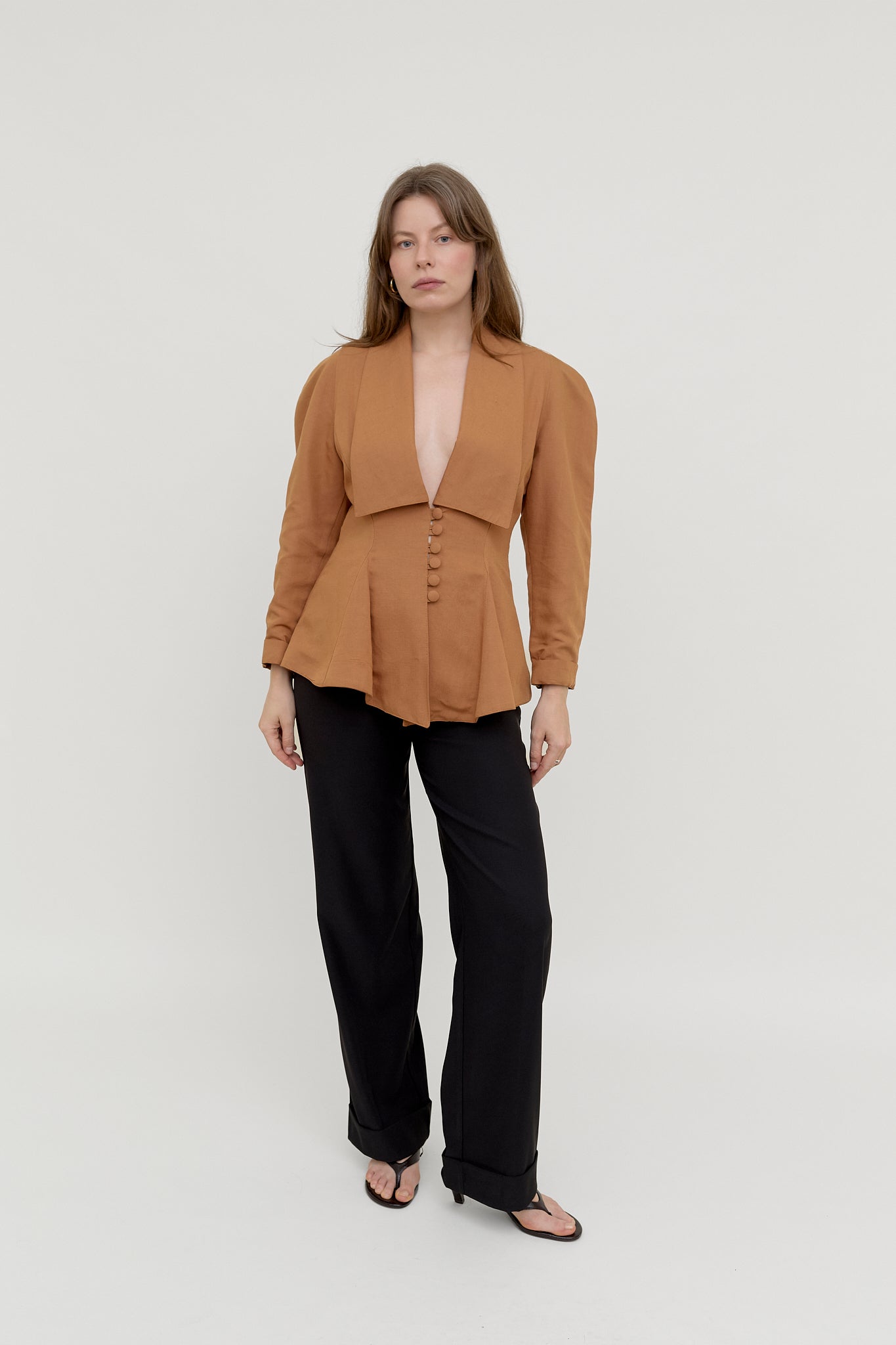 Vintage terracotta structured blazer
