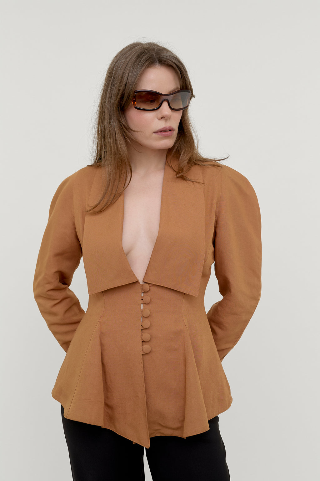 Vintage terracotta structured blazer