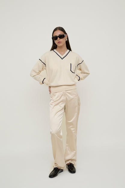 Uniform style jumper with pocket
