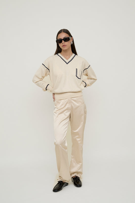 Uniform style jumper with pocket