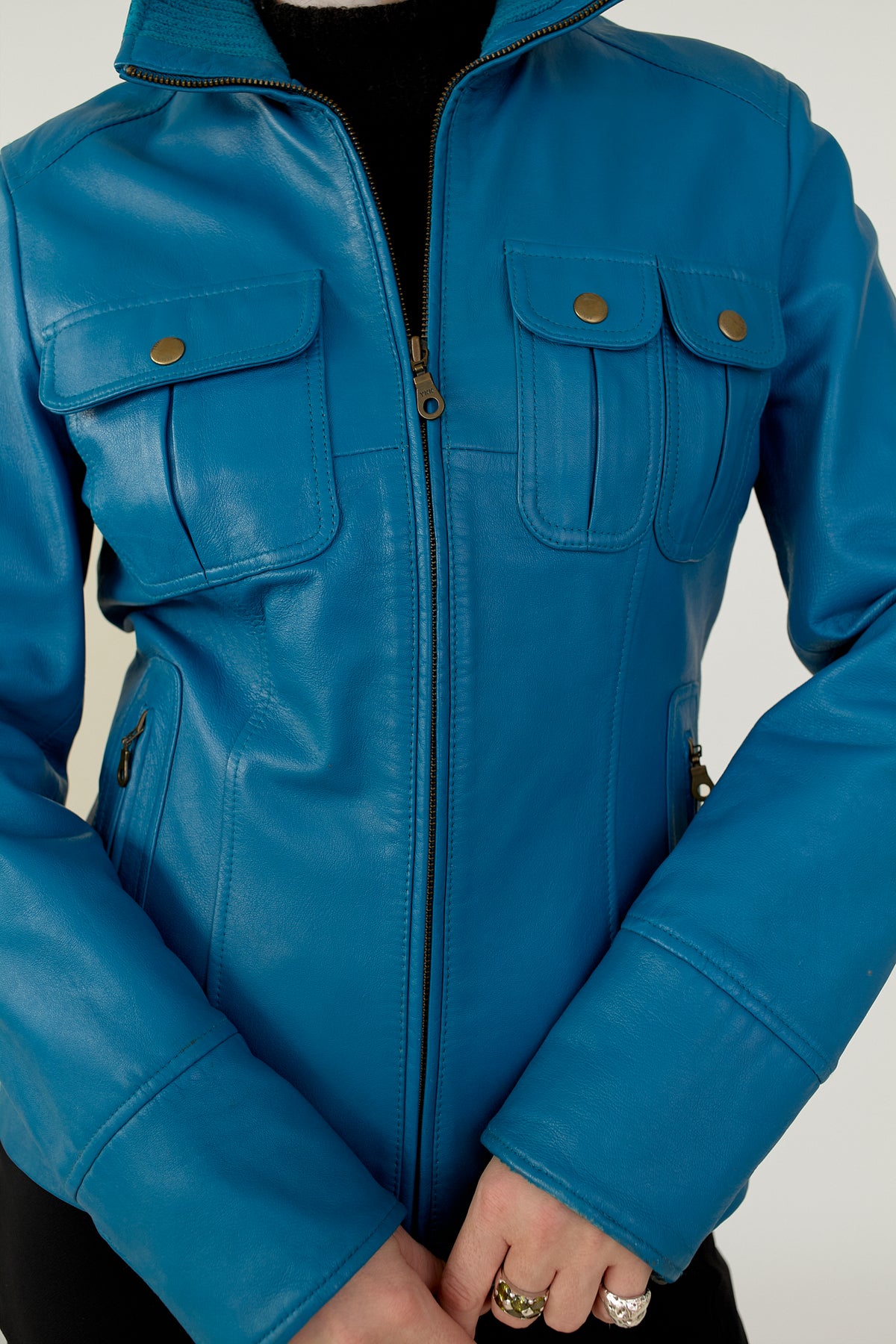 Vintage MNG leather zip jacket