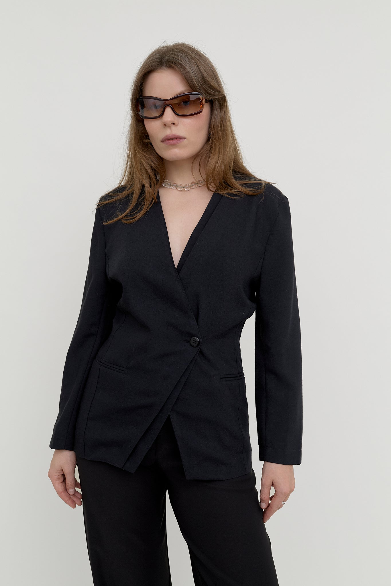 Midnight asymmetric blazer