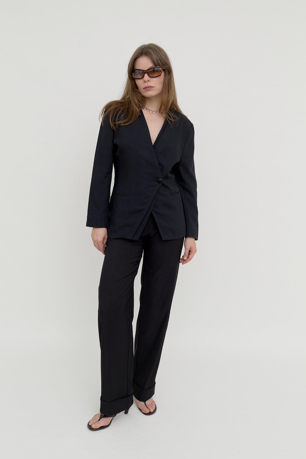 Midnight asymmetric blazer