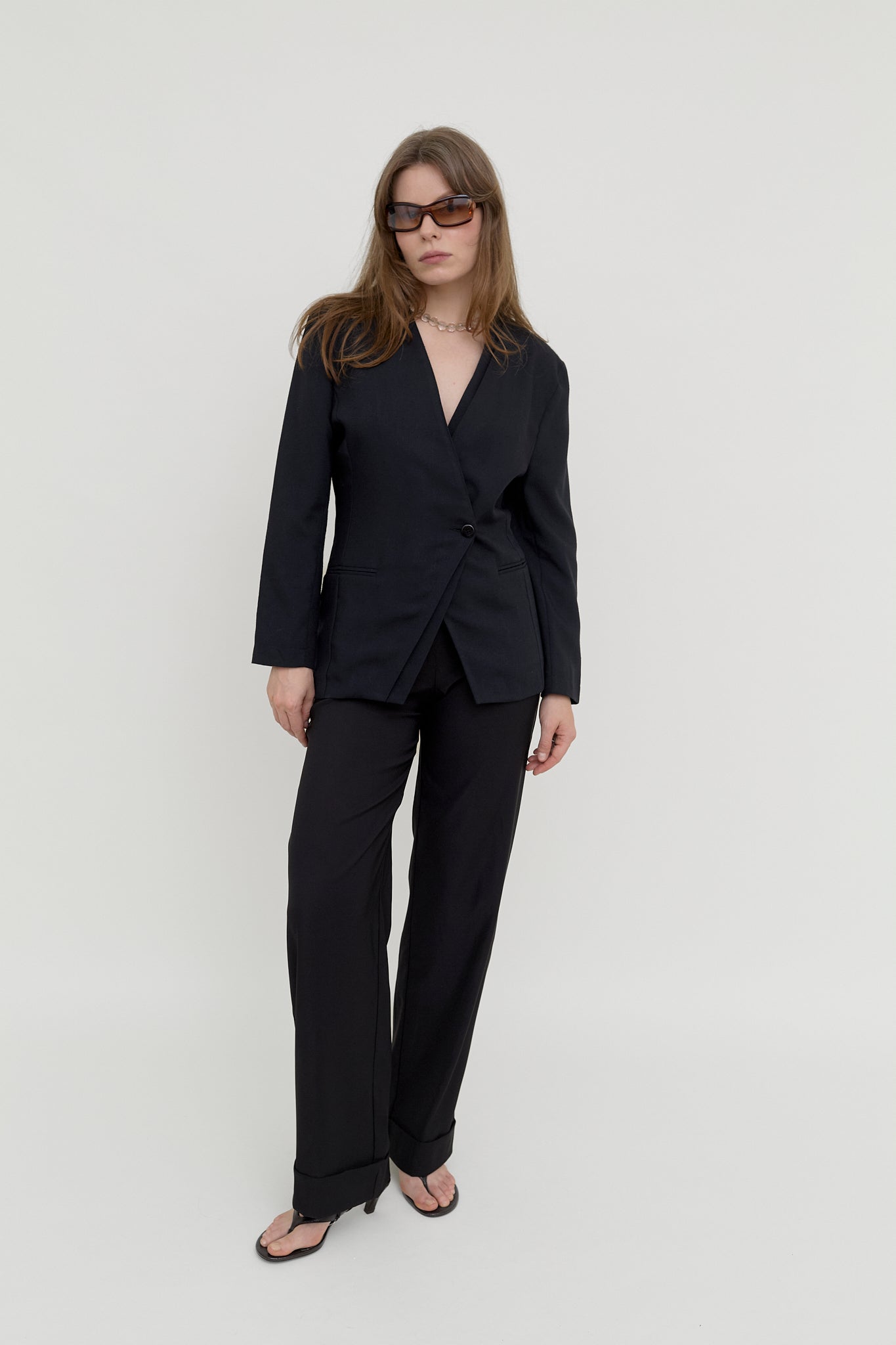 Midnight asymmetric blazer
