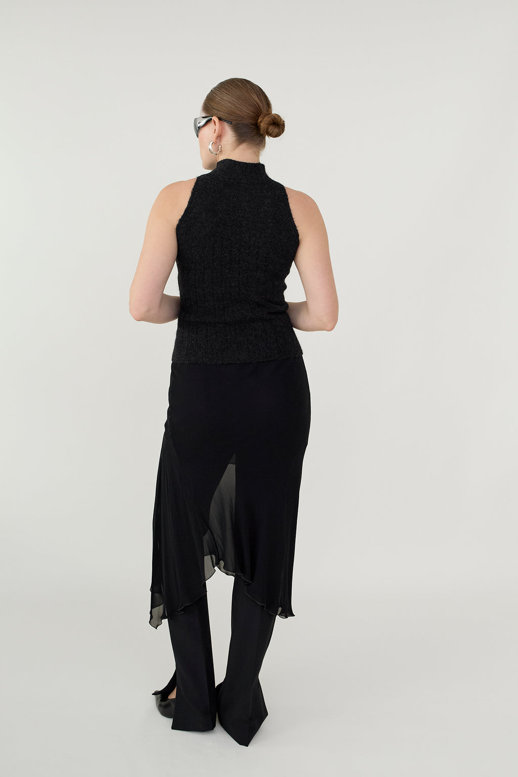 Mohair racerback knit top
