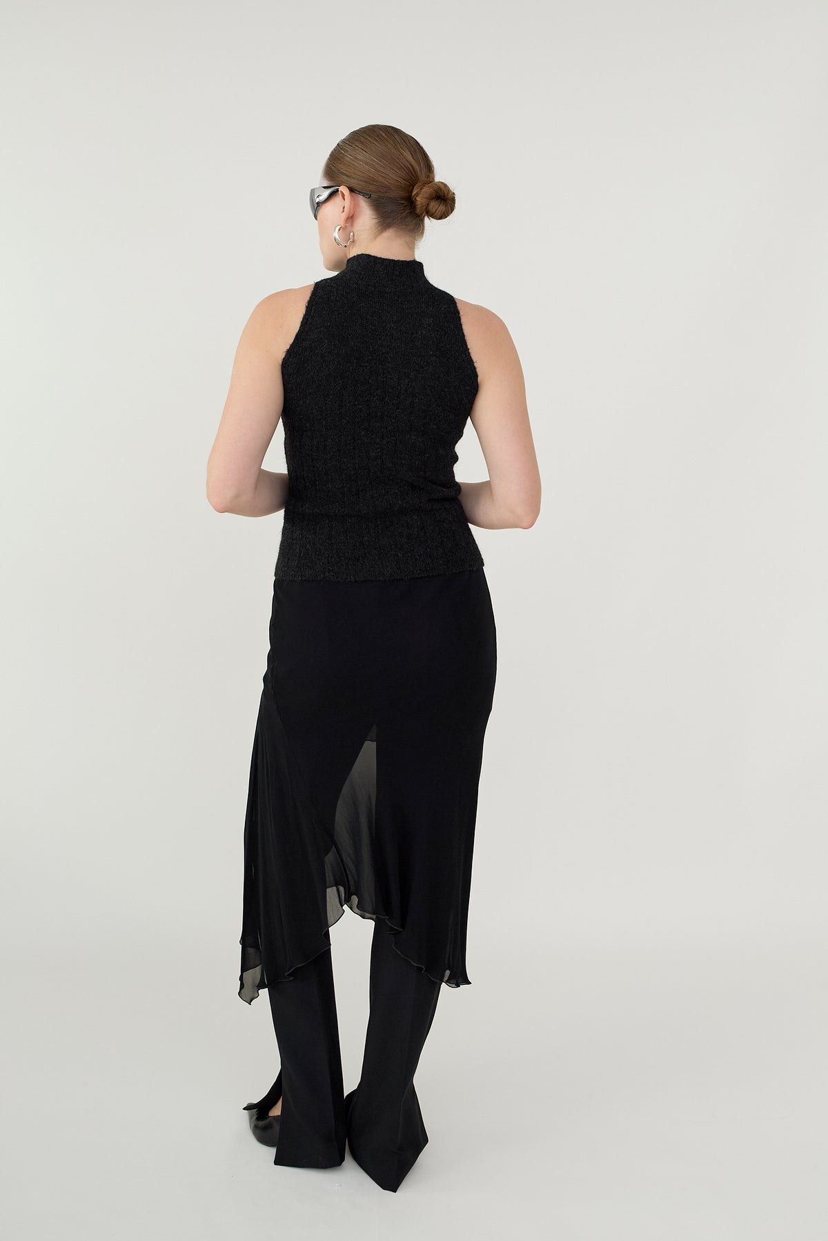 Mohair racerback knit top