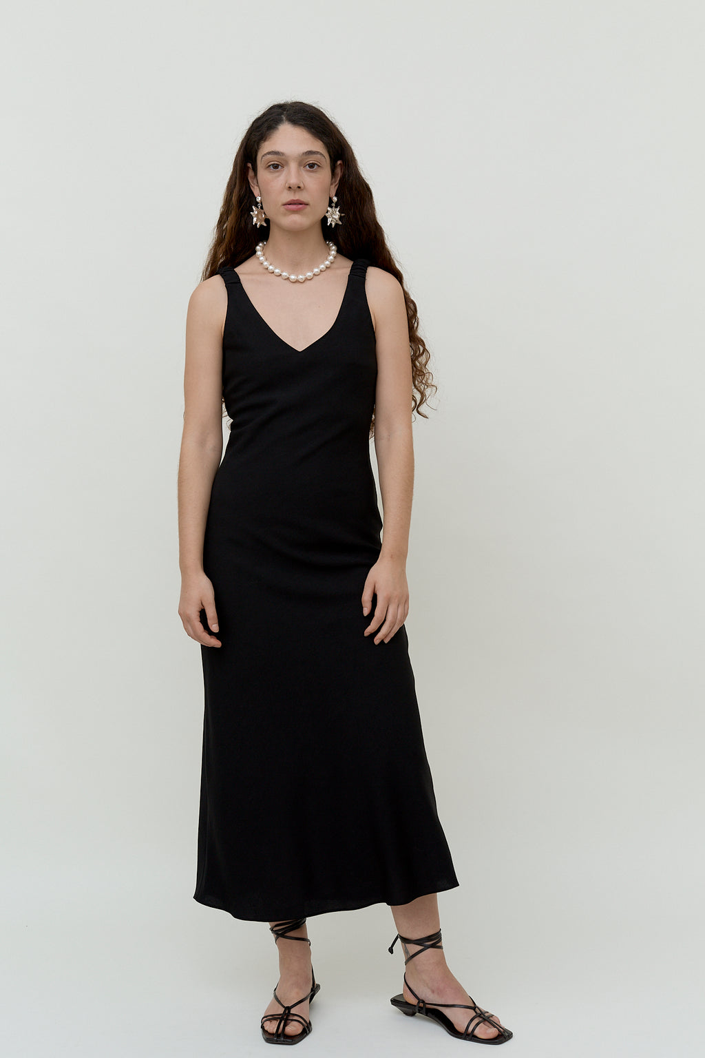 Black v-neck maxi dress