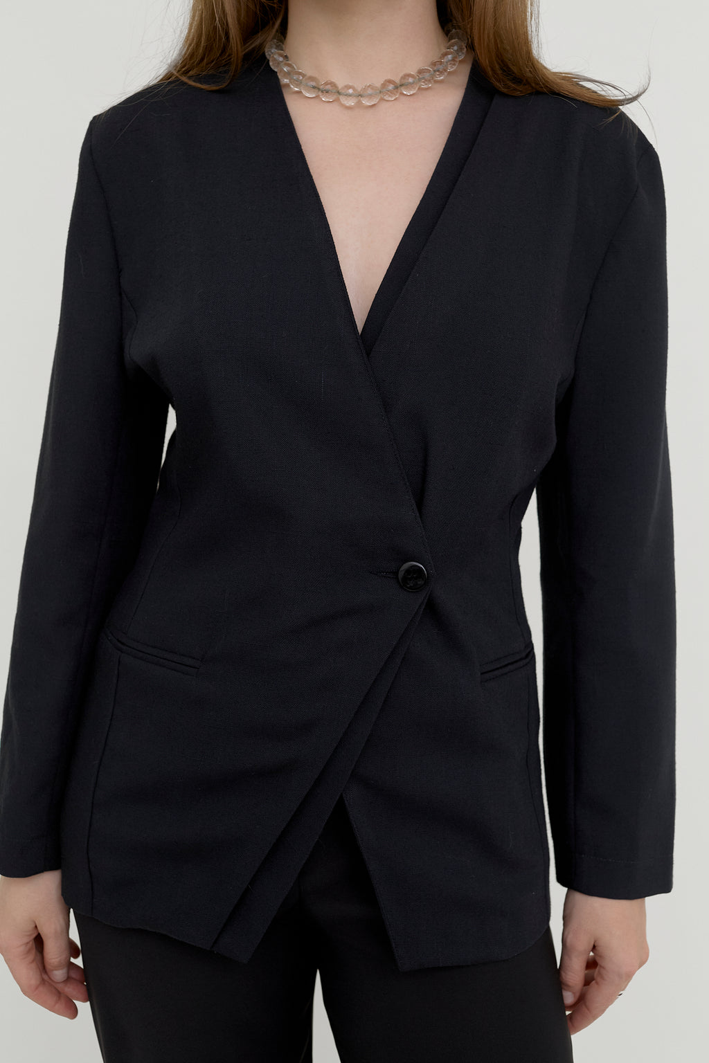 Midnight asymmetric blazer